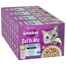 48x85g misto peixe do dia Tasty Mix Whiskas saquetas gato