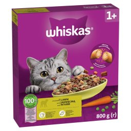 2x800g cordeiro Whiskas 1+ ração gatos