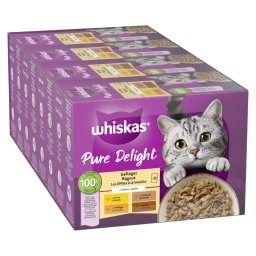 48x85g aves gelatina Pure Delight Whiskas saquetas gato