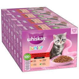12x85g Seleção clássica em molho Whiskas Junior saquetas gatos