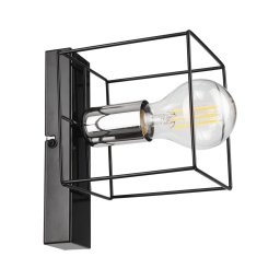 Iluminação de parede MIKA 1xE27/60W/230V preto/cromado