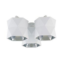 Candelabro montado à superfície SIRO 3xE27/15W/230V branco/prateado