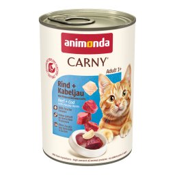 6x400g animonda Carny Adult Vaca, bacalhau e salsa