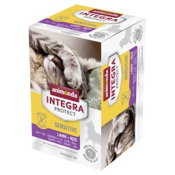 6x100g Adult Sensitive Cordeiro e arroz animonda Integra Protect terrinas gatos