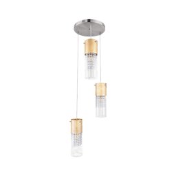 Globo 15908-3G - Candeeiro suspenso WEMMO 3xE27/60W/230V diâmetro 30 cm dourado