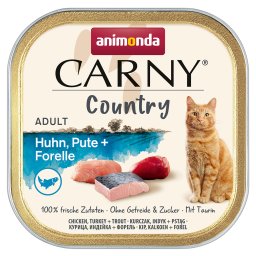 32x100g Frango, peru e truta animonda Carny Country Adult terrinas gatos