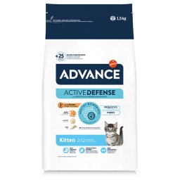 2x1,5kg frango Kitten Advance ração gatos