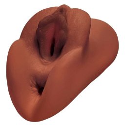 Masturbador PDX Plus+ Moreno, Vagina e Ânus, 14.2cm Ø4.6cm