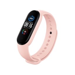 Bracelete Silicone para Xiaomi Mi Band 5 / 6 / 7 Rosa