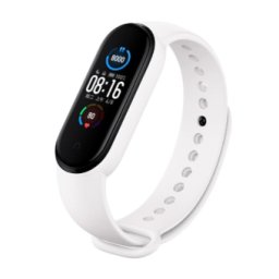 Bracelete Silicone para Xiaomi Mi Band 5 / 6 / 7 Branco
