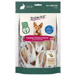 100g Dokas orelhas de coelho snacks cães