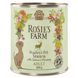6x800g Adult Caça faisão salmão Rosie's Farm comida húmida cães