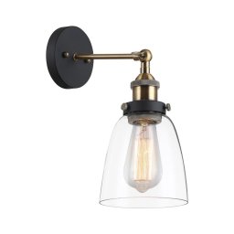ITALUX MBM-2563/1 GD+CL - Iluminação de parede FRANCIS 1xE27/40W/230V preto/dourada