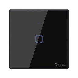 Sonoff T3EU1C-TX Preto Interruptor de Parede Simples Táctil Inteligente WiFi+RF