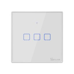 Sonoff T1EU3C-TX Branco Interruptor de Parede Táctil Triplo Smart WiFi+RF