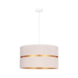 Duolla - Candeeiro suspenso DUO 1xE27/15W/230V diâmetro 40 cm creme/dourado