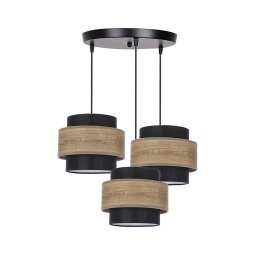 Candelabro suspenso TWIN 3xE27/40W/230V castanho/preto