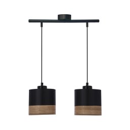 Candelabro suspenso PORTO 2xE27/60W/230V preto/castanho