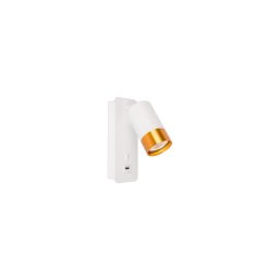 Foco de parede com carregador USB 1xGU10/35W/230V branco/dourado