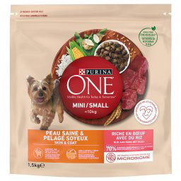 1,5kg vaca Mini Skin & Coat PURINA ONE ração cães