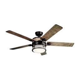 Kichler KLF-AHRENDALE-60-AVI LED Ventilador de teto dim. 10W/230V IP44+DO