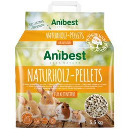 2x10l (11kg) Pellets de Madeira Natural Anibest para roedores