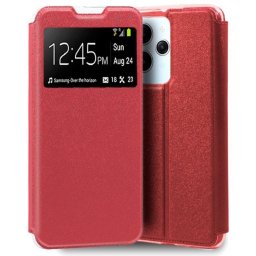 Capa Xiaomi Redmi 12 Flip Book com Janela Vermelho