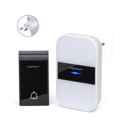 Aigostar - Campainha Sem Fios Plug-in 230 V IP44 branco/preto
