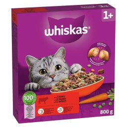 2x800g vaca 1+ Whiskas ração gatos