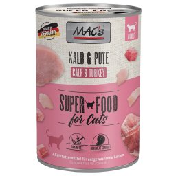 6x400g Vitela e peru Cat MAC's comida húmida para gatos