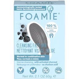Foamie Barra de Limpeza para Rosto de Pele Normal a Mista com Carvão Ativado 60g