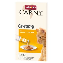 6x15g frango e taurina Adult Creamy animonda Carny snack para gatos