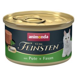12x85g peru e faisão Adult animonda Vom Feinsten comida húmida gatos