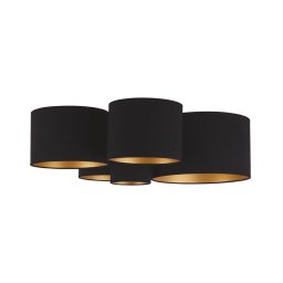 Duolla - Iluminação de teto ROLLER PENTO 5xE27/60W/230V preto/dourada