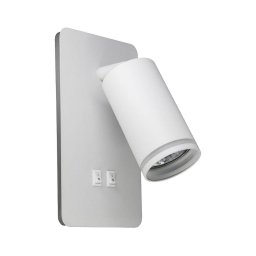 Foco de parede LED PARIS 1xGU10/10W/230V + LED/6W/230V branco