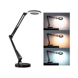 Brilagi - Candeeiro de mesa LED com regulação e lupa LED/12W/5V 3000/4200/6000K preto
