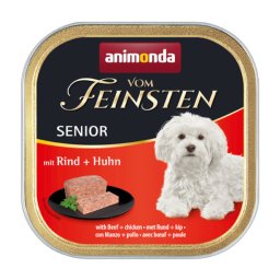 6x150g vaca e frango Senior animonda vom Feinsten terrinas cães