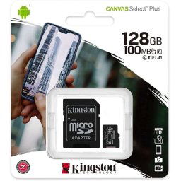 Kingston 128GB MicroSDXC Canvas Select Plus Class10 UHS-I + Adapter SDCS2/128GB