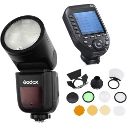 GODOX Kit Flash Speedlite V1 Canon X-PRO II Trigger + Acessrios