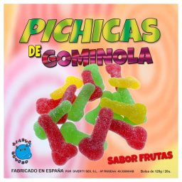 Goma de Pénis Sabor a Fruta com Açucar, caixa de 125gr