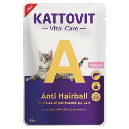 24x85g Anti Hairball salmão Kattovit Vital Care saquetas gatos
