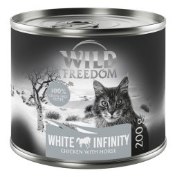 6x200g Adult White Infinity cavalo e frango Wild Freedom comida húmida gatos