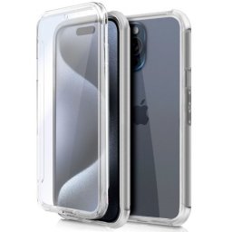Capa Iphone 15 Pro 360 Full Cover Acrilica + Tpu Transparente