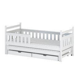 CAMA JUVENIL BRANCA COM CAMA SUPLEMENTAR E GAVETAS JACKIE