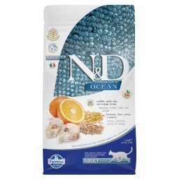 1,5kg Ocean Adult bacalhau e laranja Farmina N&D gatos