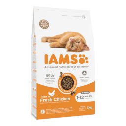 3kg IAMS for Vitality Kitten com frango