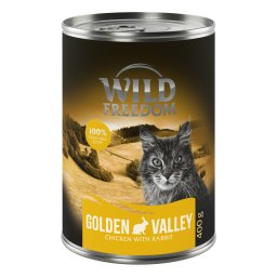 6x400g Golden Valley coelho e frango Wild Freedom Adult comida gatos