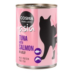 12x400g atum salmão gelatina Cosma Thai Comida húmida gato