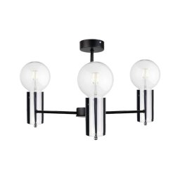 Candelabro pendente ARD 3xE27/60W/230V preto antigo/cromo brilhante