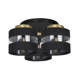 Candelabro montado à superfície HAVARD 3xE27/60W/230V preto/latão